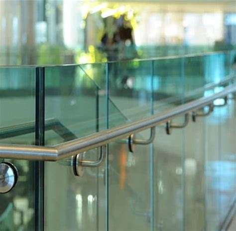 Glass balustrade with stainless steel handrail